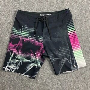 Billabong Swim Shorts Men's 28 Dbah‎ Airlite Hawaiian Striped Polyester Blend